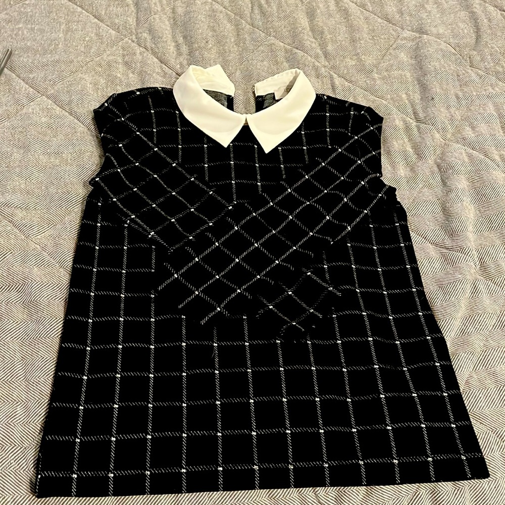 lightly used, black and white, shirt/blouse, XSP, LOFT